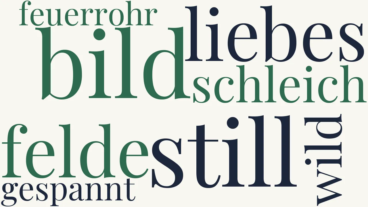 Wortwolke zu Jägers Abendlied
