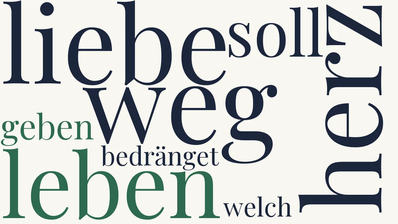 Wortwolke zu Neue Liebe, neues Leben