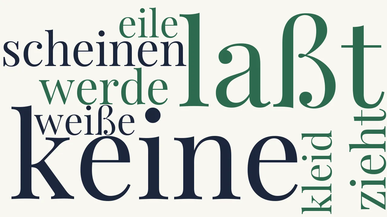 Wortwolke zu So laßt mich scheinen...