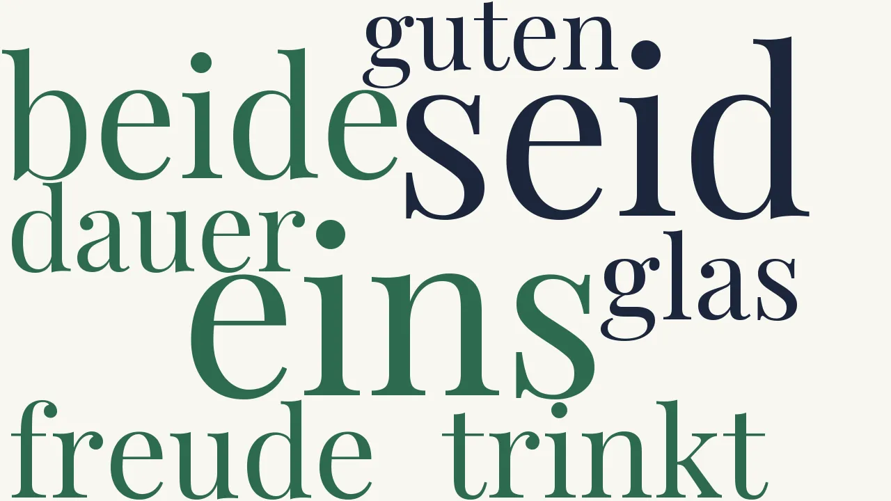 Wortwolke zu Trinkspruch auf das Brautpaar