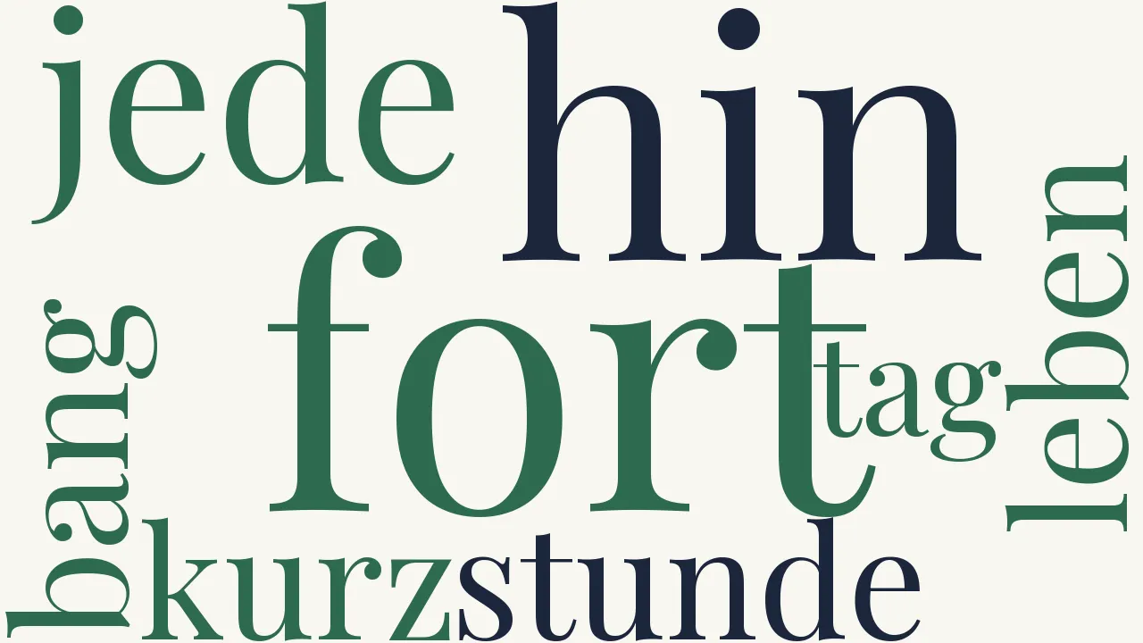 Wortwolke zu Was wird mir jede Stunde so bang?