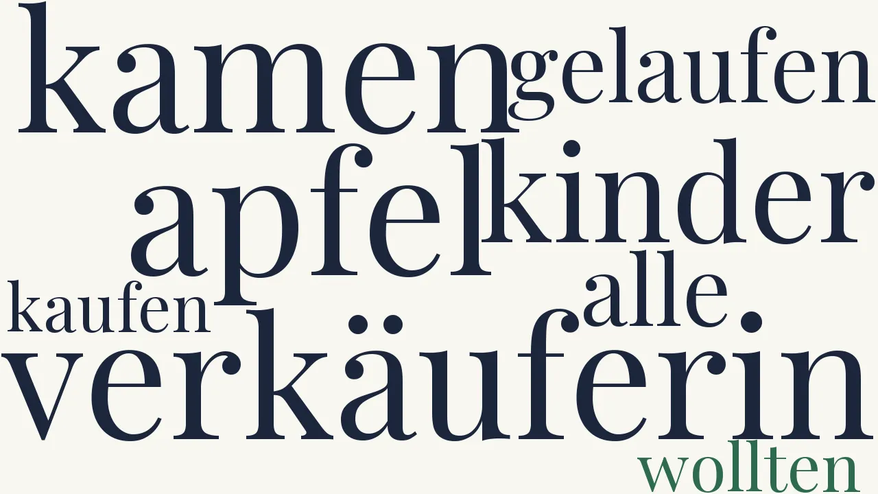 Wortwolke zu Zu der Apfel-Verkäuferin...