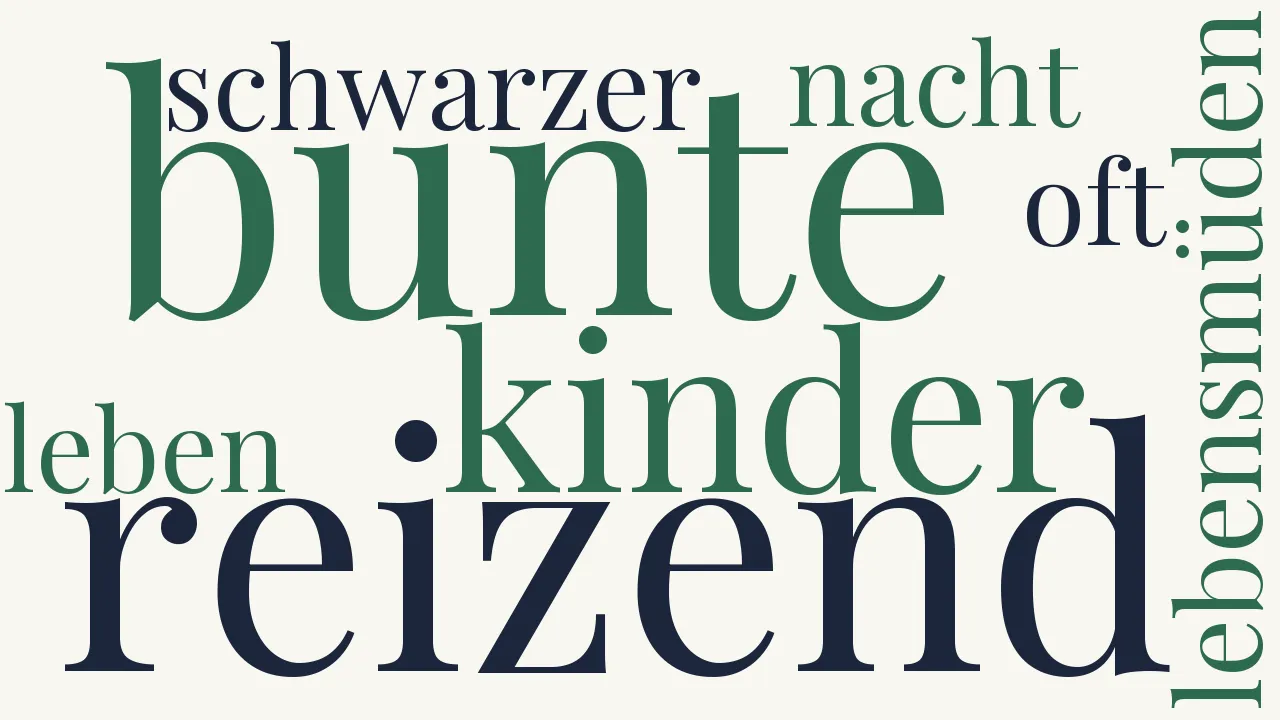 Wortwolke zu An die Träume