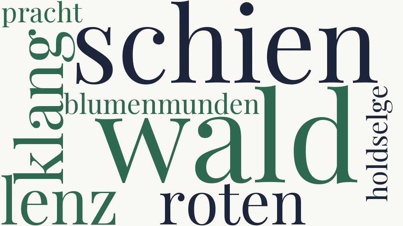 Wortwolke zu Der Lenz mit Klang und roten Blumenmunden