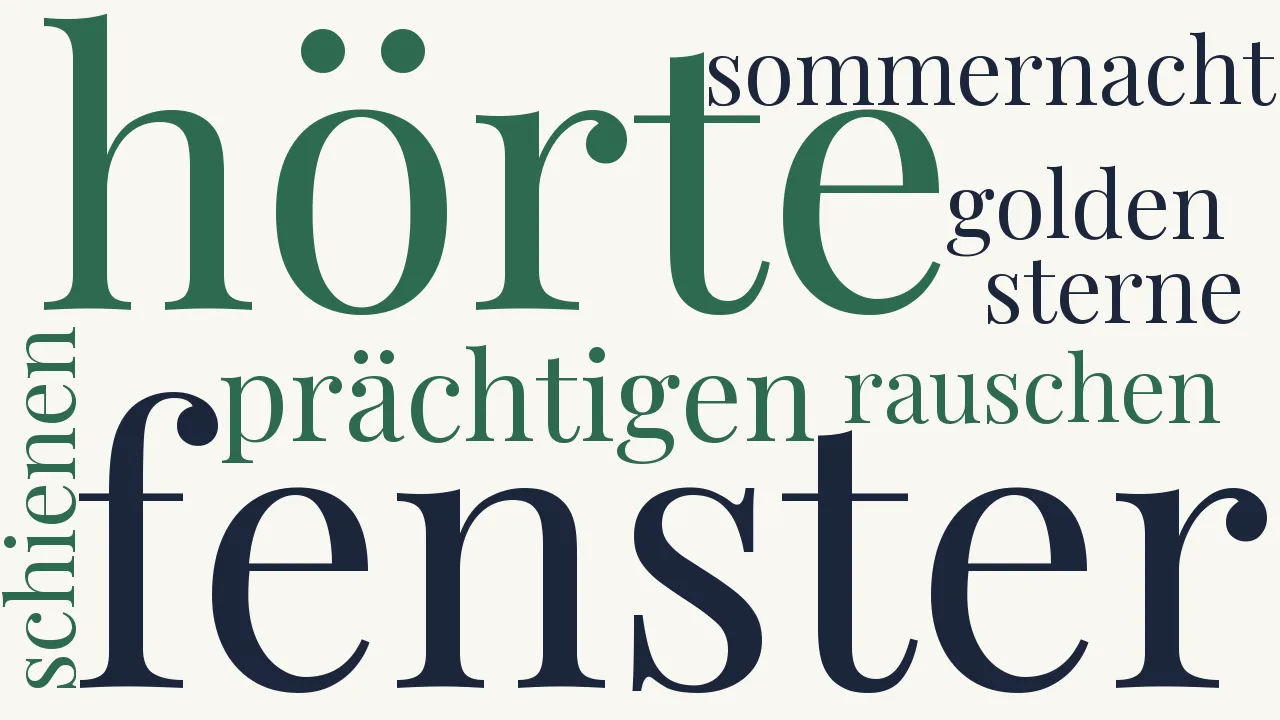 Wortwolke zu Es schienen so golden die Sterne...