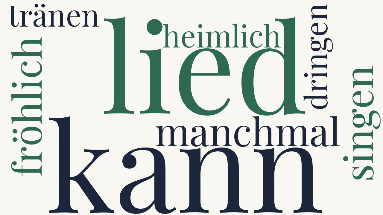 Wortwolke zu Ich kann wohl manchmal singen