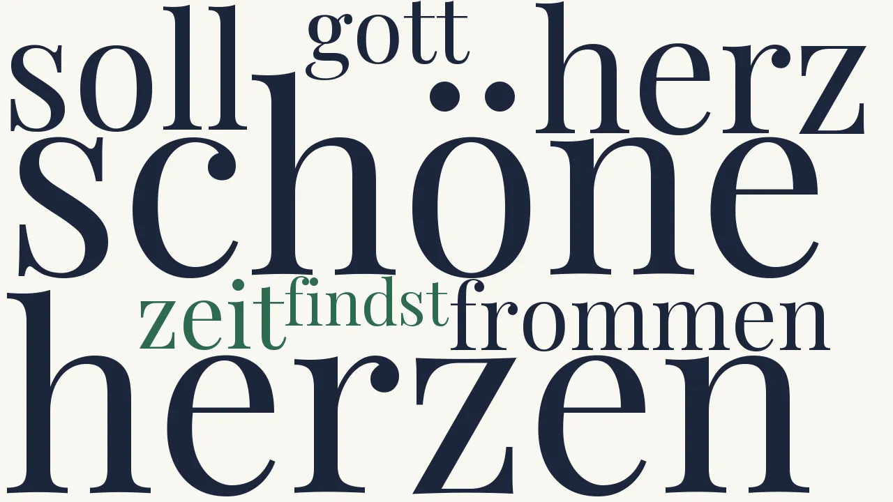 Wortwolke zu Wo treues Wollen, redlich Streben...