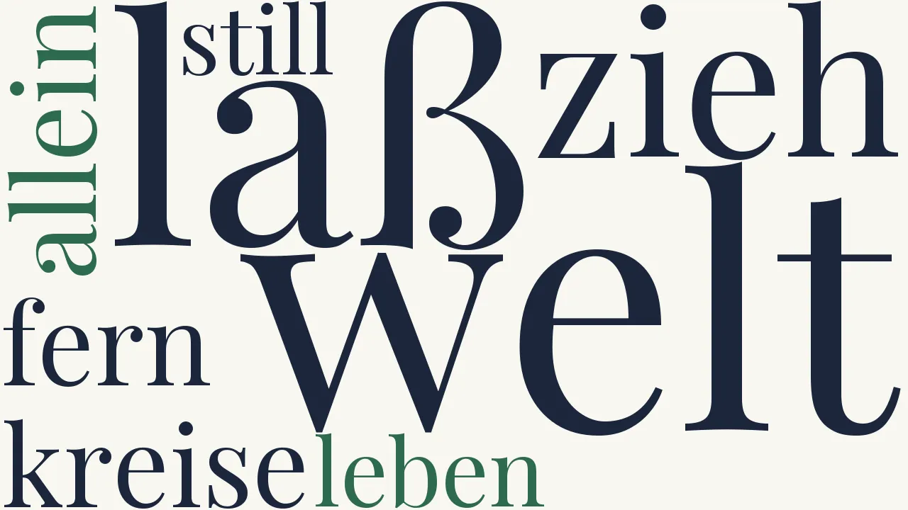 Wortwolke zu Fern von dir, o Welt