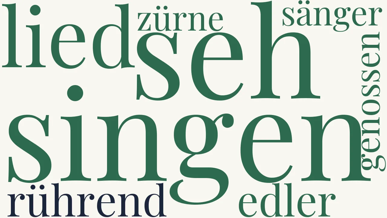 Wortwolke zu Dein Lied ist rührend, edler Sänger