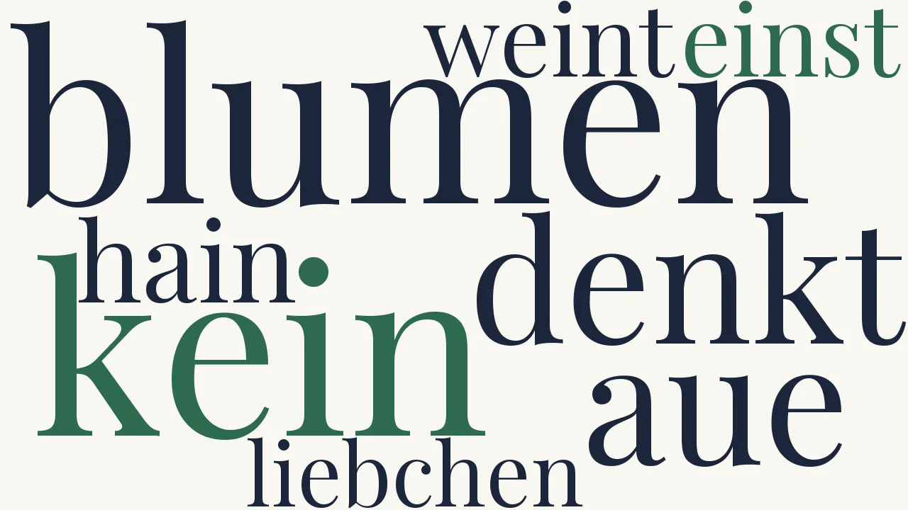 Wortwolke zu Sängers Trost
