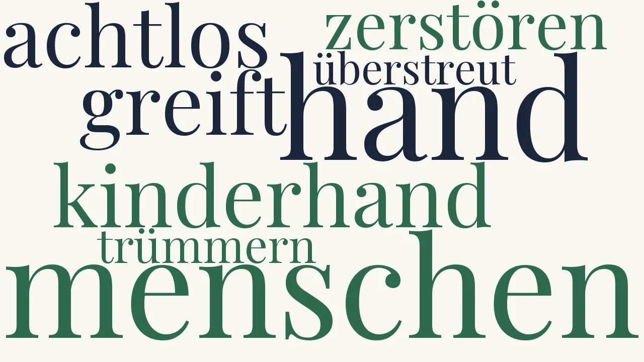 Wortwolke zu Des Menschen Hand ist eine Kinderhand