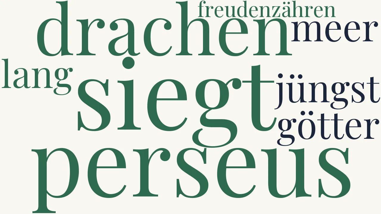Wortwolke zu Lied der Nymphe Persante