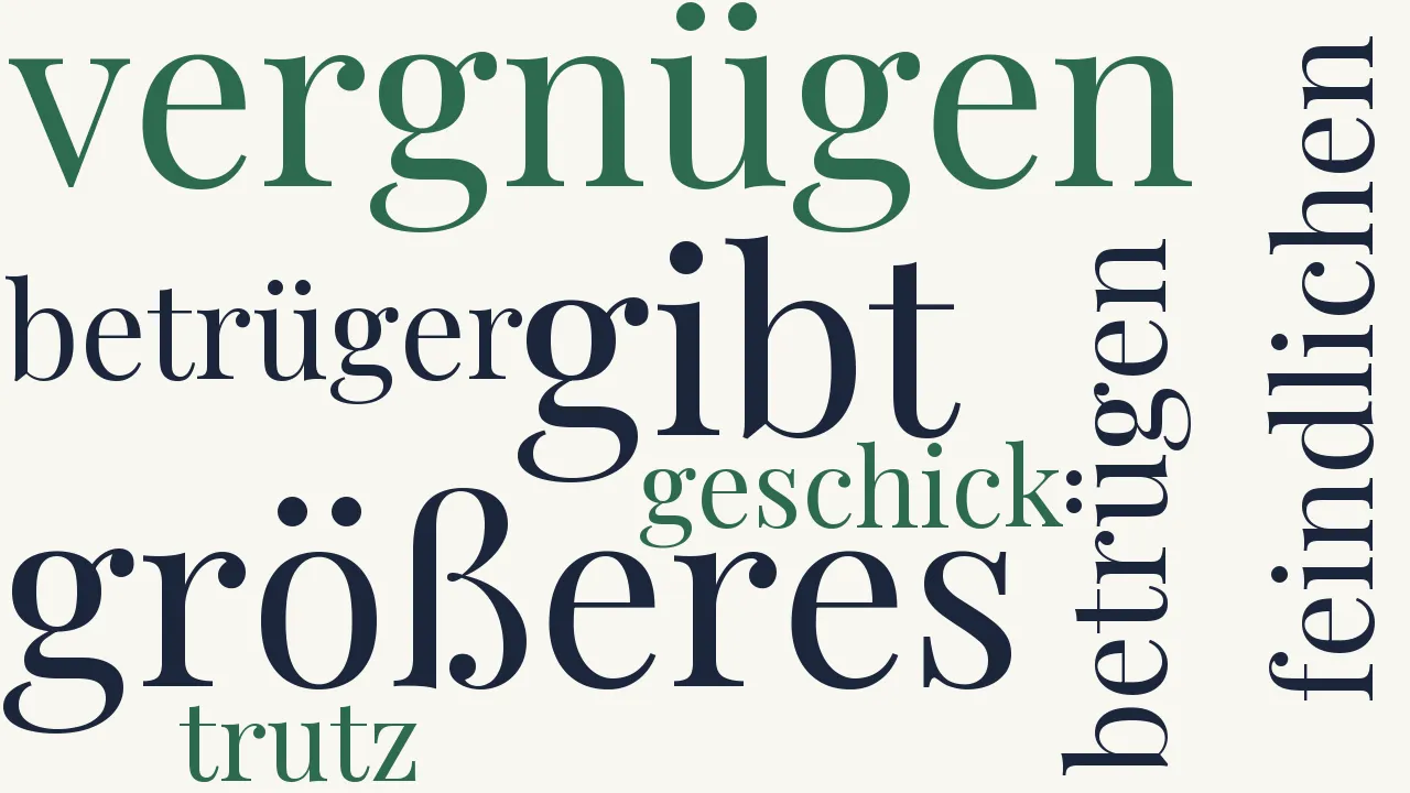 Wortwolke zu Nichts gibt größeres Vergnügen...