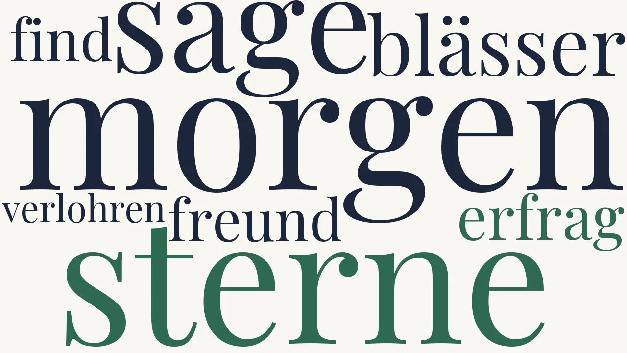 Wortwolke zu Wo erfrag ich den Freund