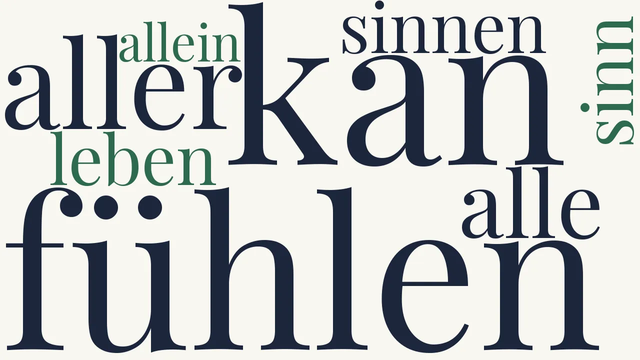 Wortwolke zu Der beste Sinn, das Fühlen