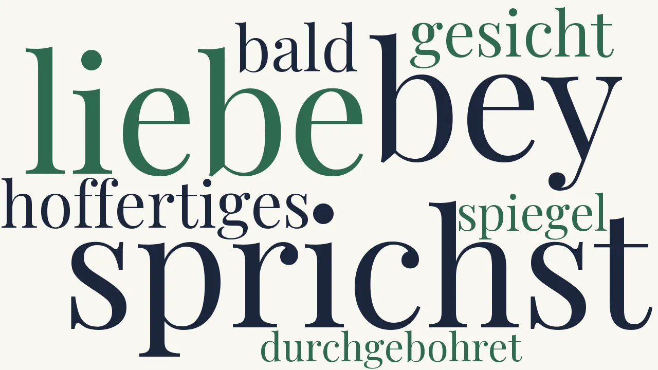 Wortwolke zu Du sprichst: Ich liebe nicht