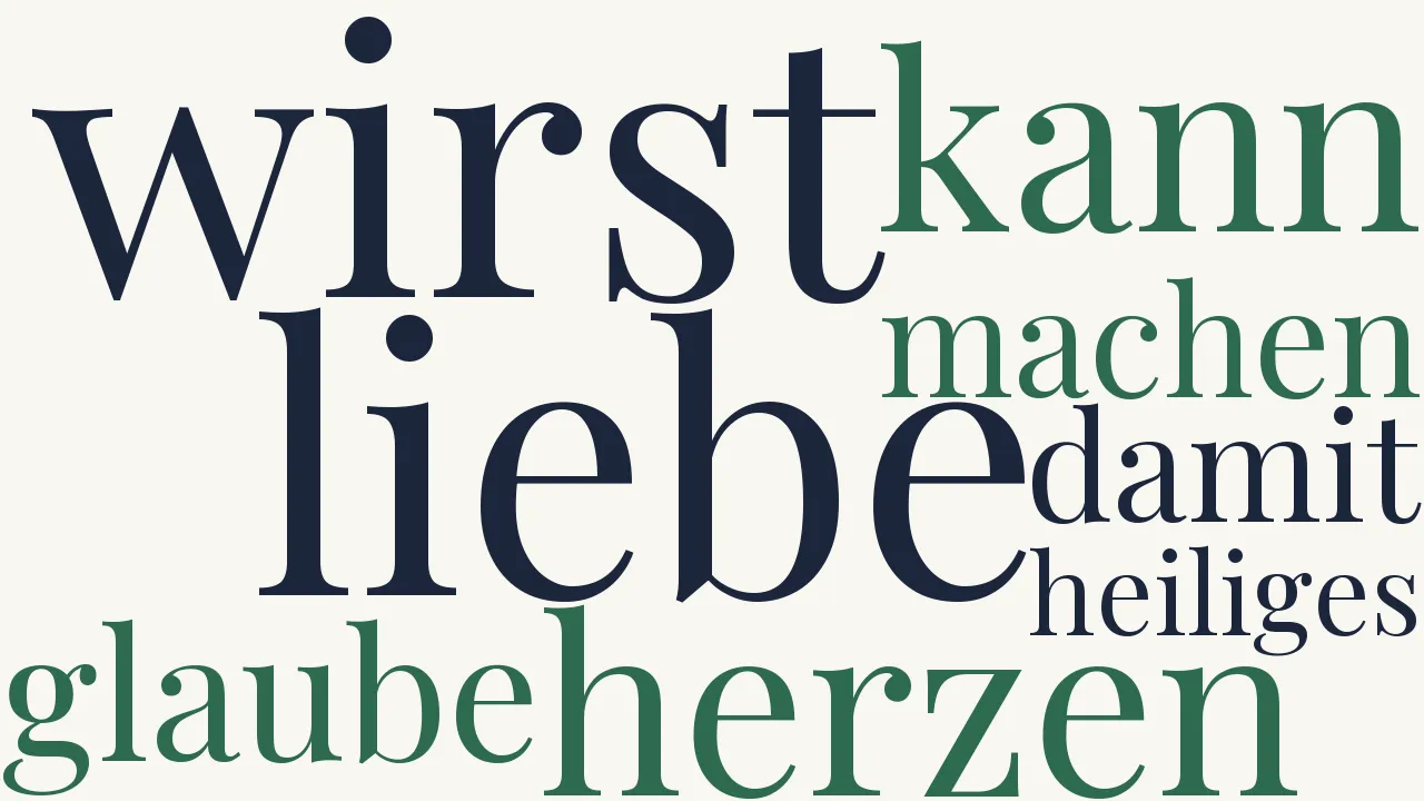 Wortwolke zu Von der Liebe