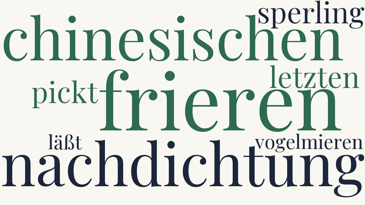 Wortwolke zu Das erfrorene Herz