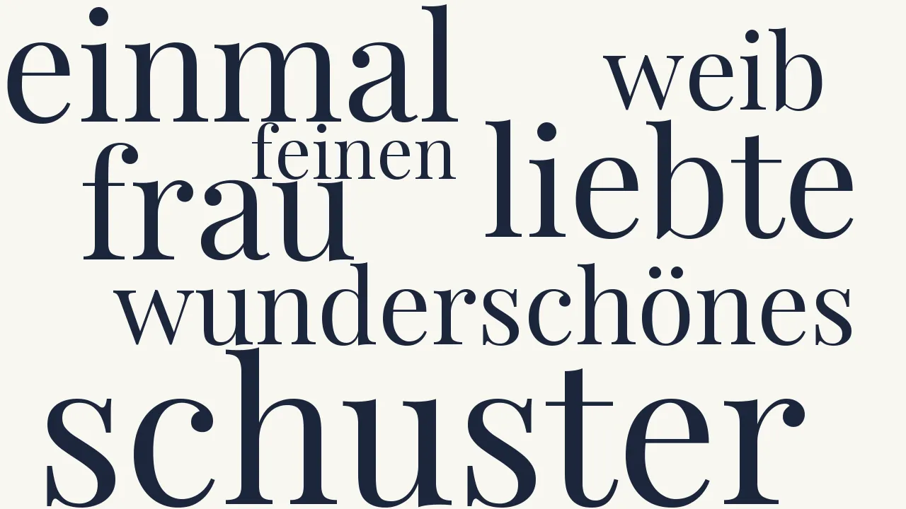 Wortwolke zu Die Schusterin