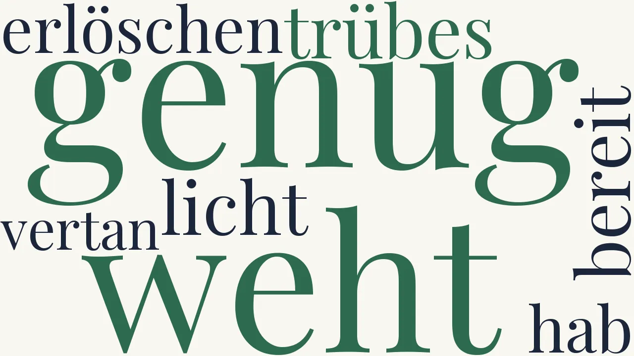 Wortwolke zu Es ist genug