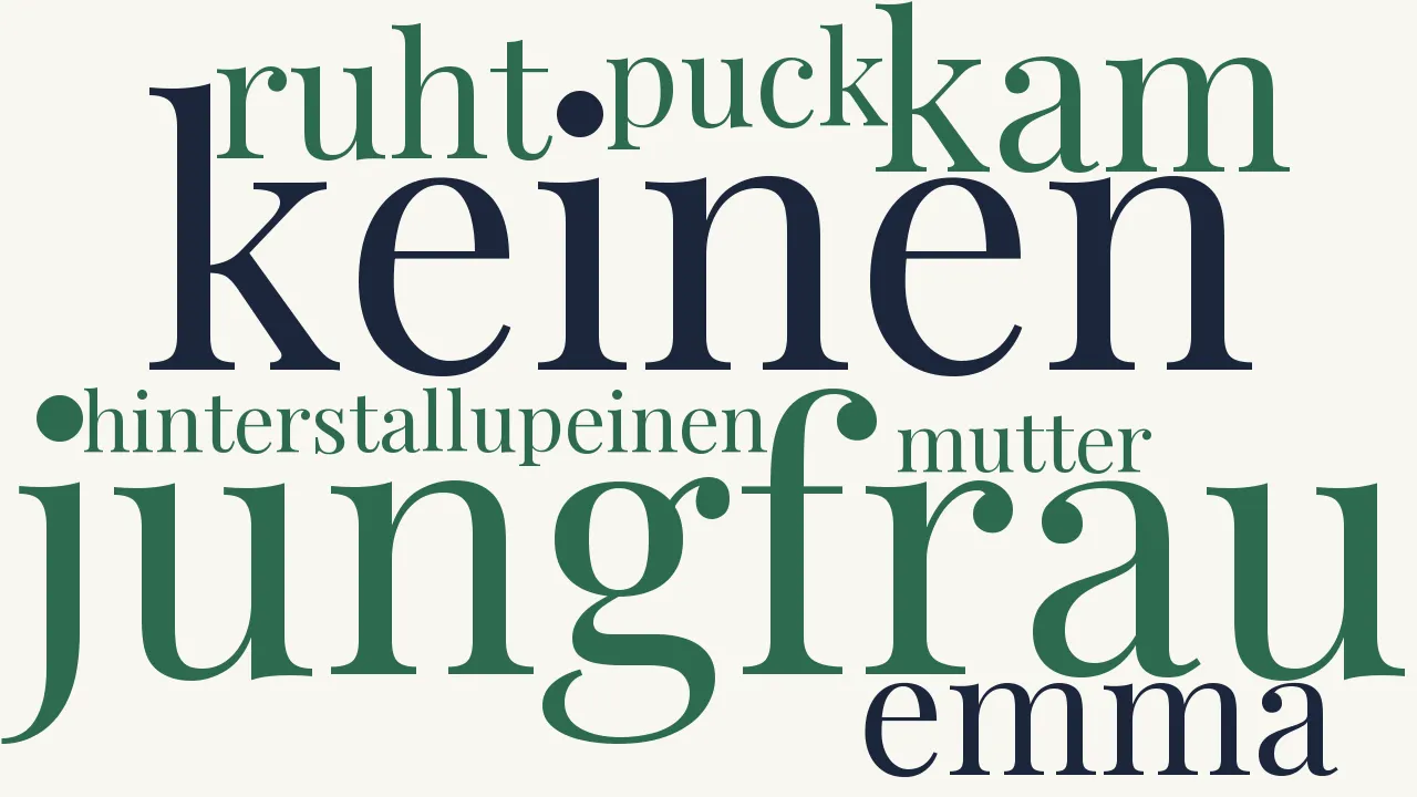 Wortwolke zu Grabschrift für eine Jungfrau