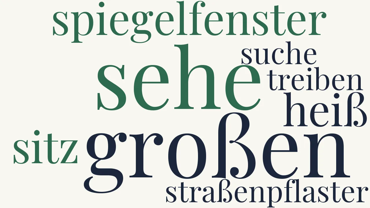 Wortwolke zu Hinter dem großen Spiegelfenster...