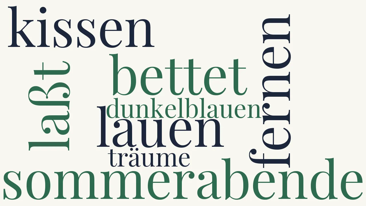 Wortwolke zu Sommerabende, ihr lauen