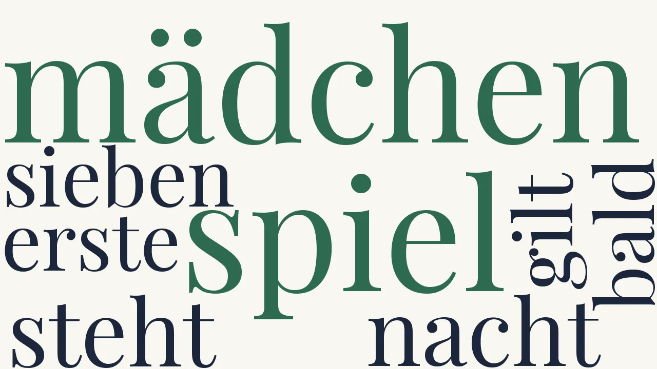 Wortwolke zu Sonette des Spielers
