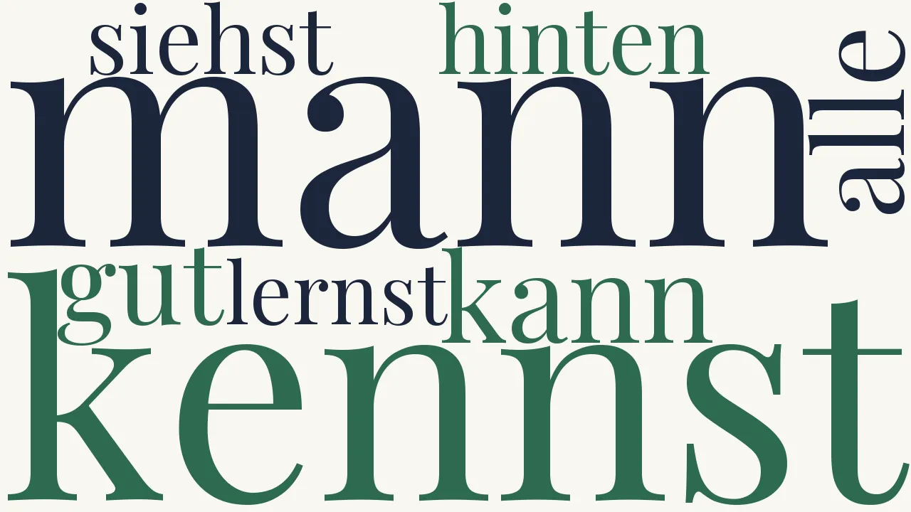 Wortwolke zu Der andere Mann