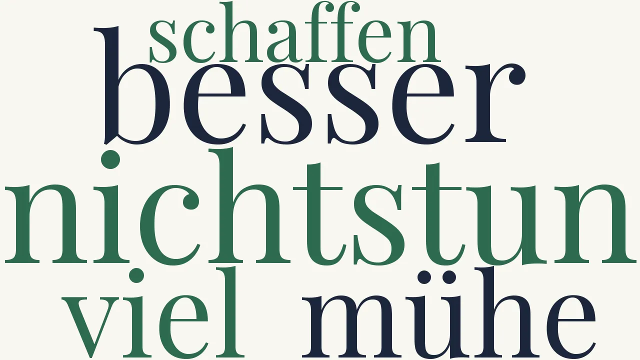 Wortwolke zu Nichtstun