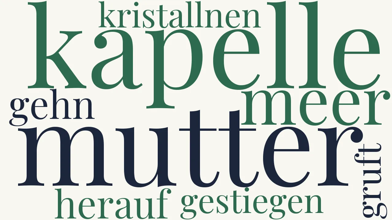 Wortwolke zu Sie ist herauf gestiegen