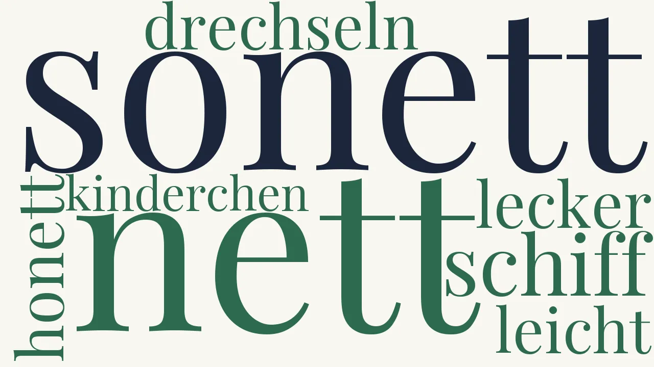 Wortwolke zu Ein nett honett Sonett...