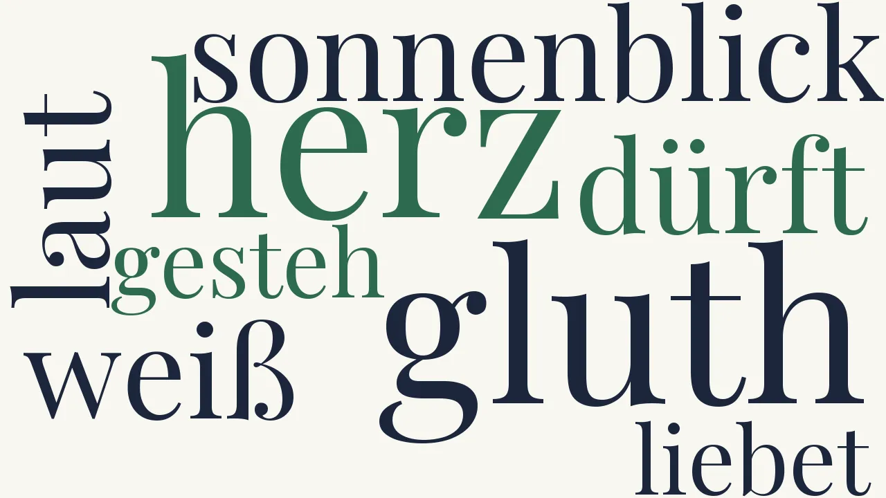 Wortwolke zu Liebesklage