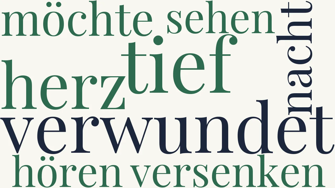 Wortwolke zu So tief verwundet ist dies Herz