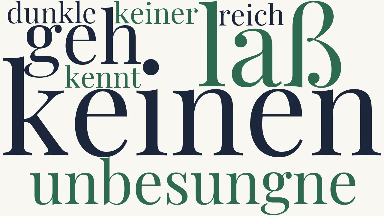 Wortwolke zu Geh nicht vor mir...
