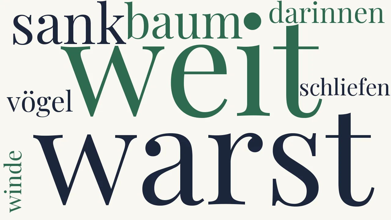 Wortwolke zu Ode an Sebastian