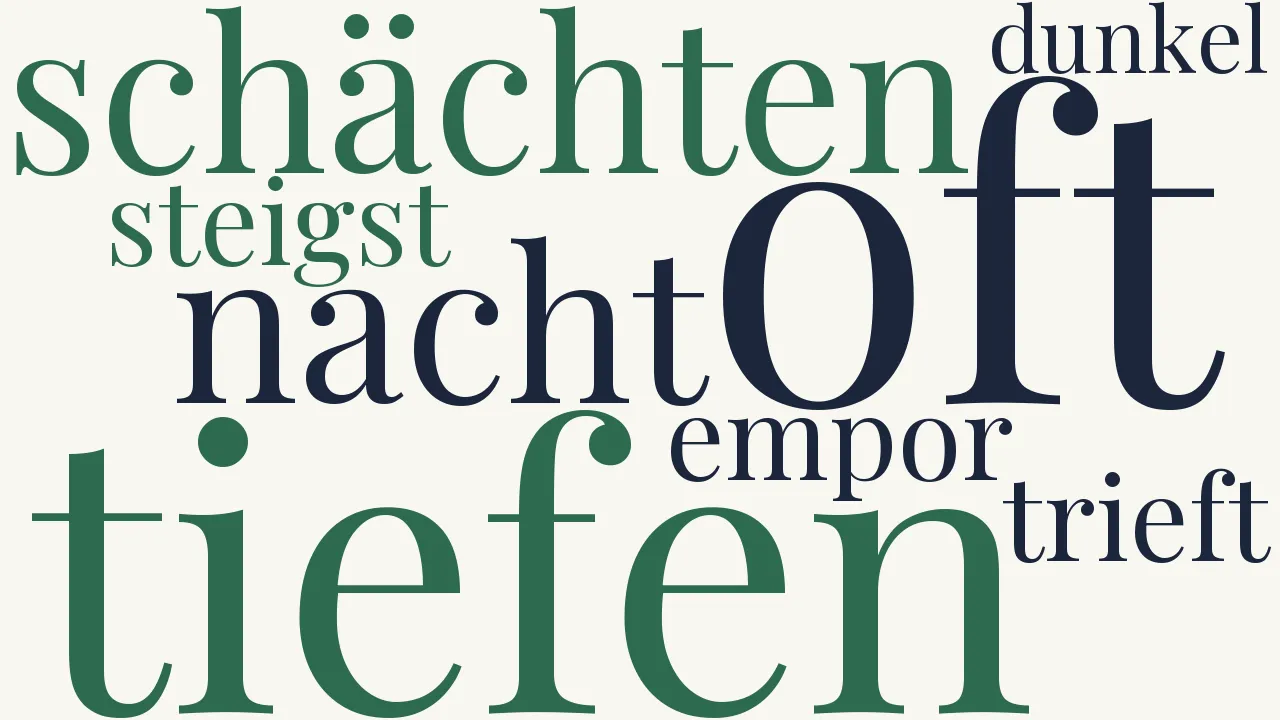 Wortwolke zu Oft aus den tiefen Schächten der Nacht