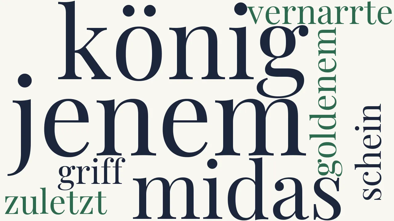 Wortwolke zu Wie jenem König Midas...
