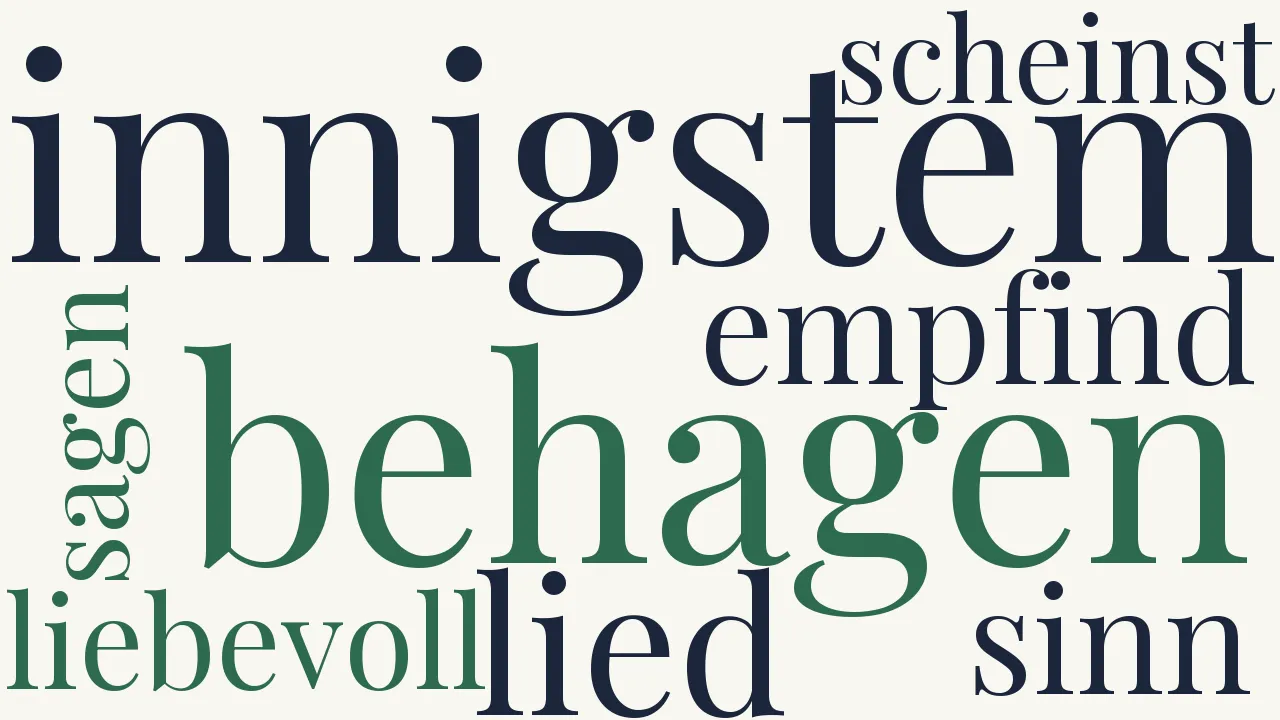 Wortwolke zu Wie mit innigstem Behagen...