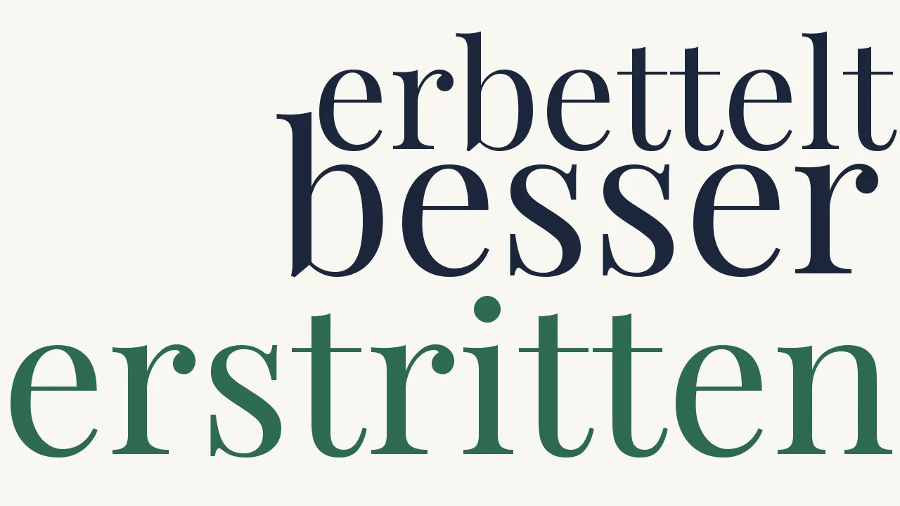 Wortwolke zu Erstritten