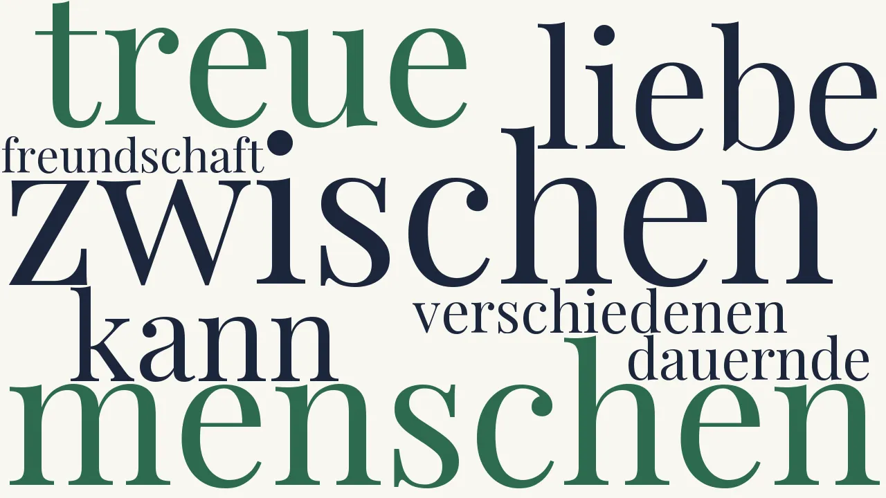 Wortwolke zu Liebe und Freundschaft