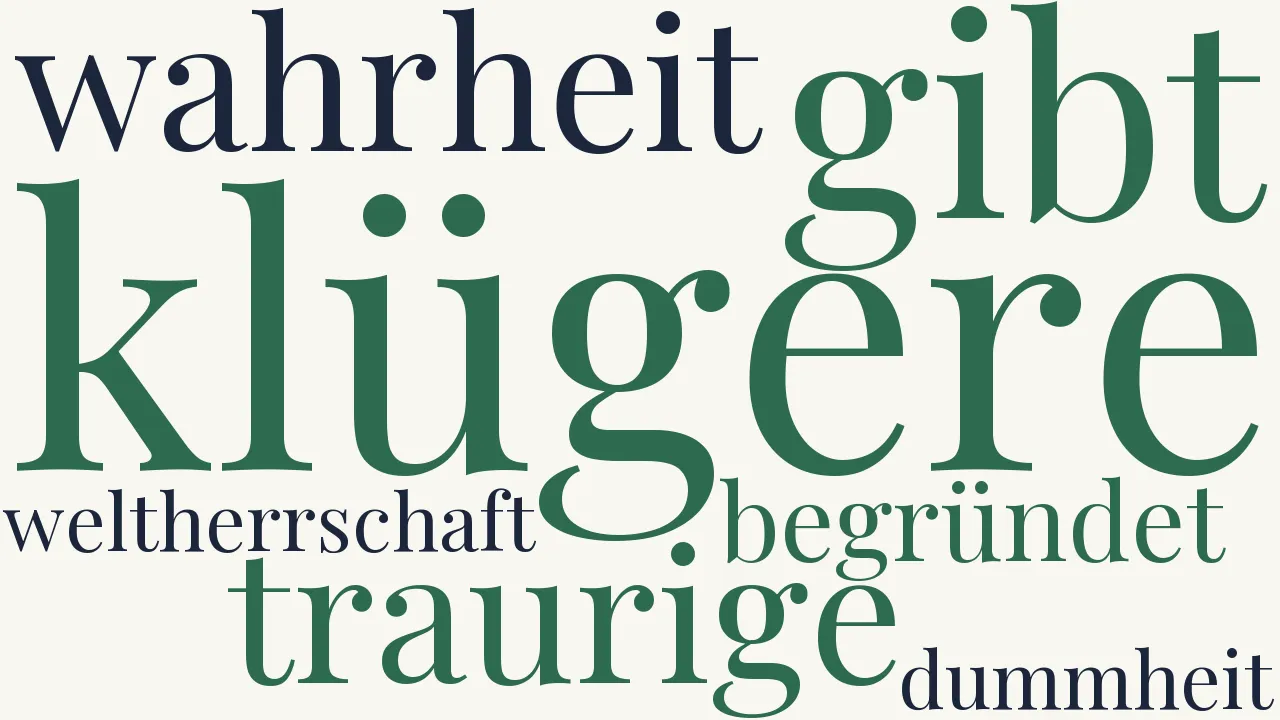 Wortwolke zu Weltherrschaft der Dummheit