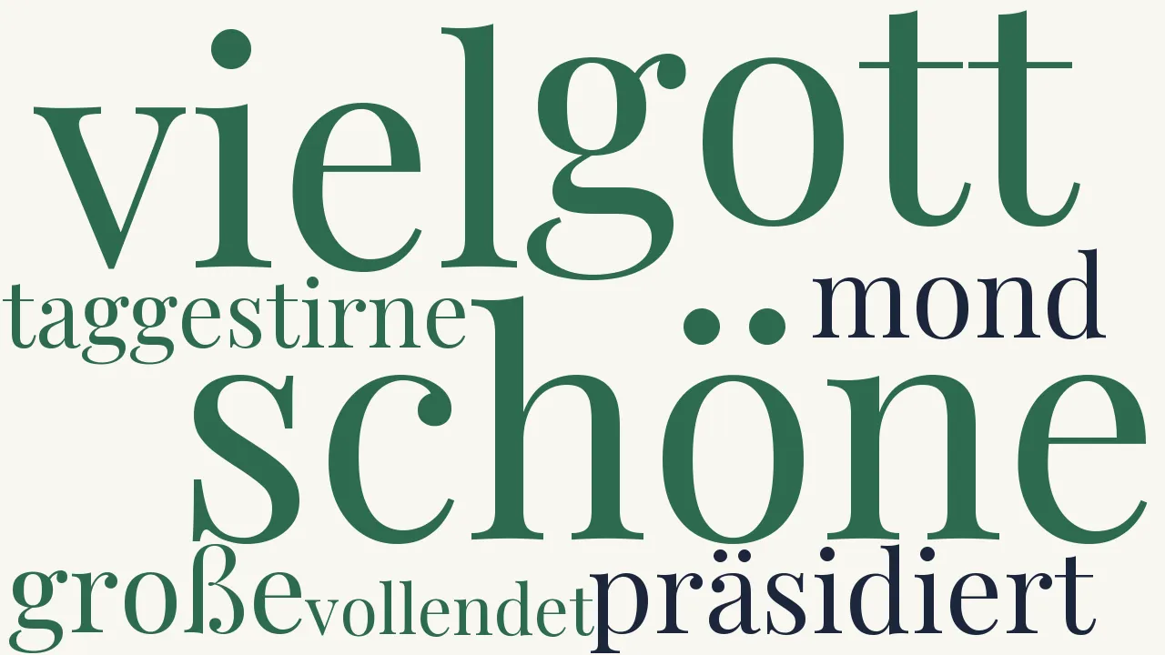 Wortwolke zu Das schöne große Taggestirne