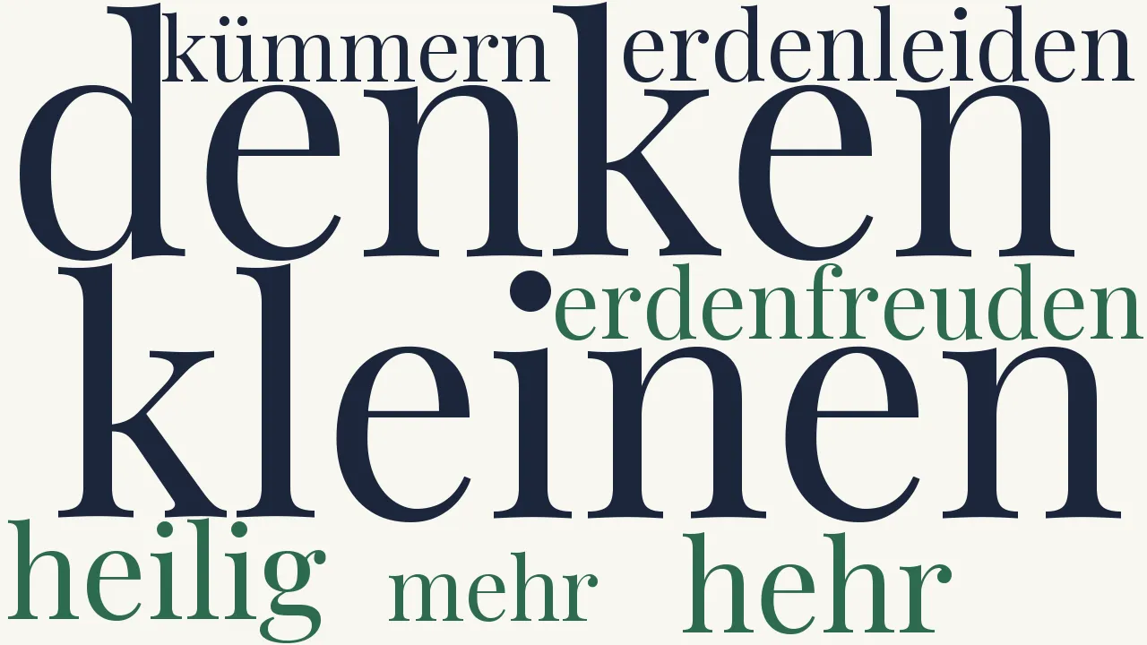 Wortwolke zu Ein Seliger an die Seinen in der Welt