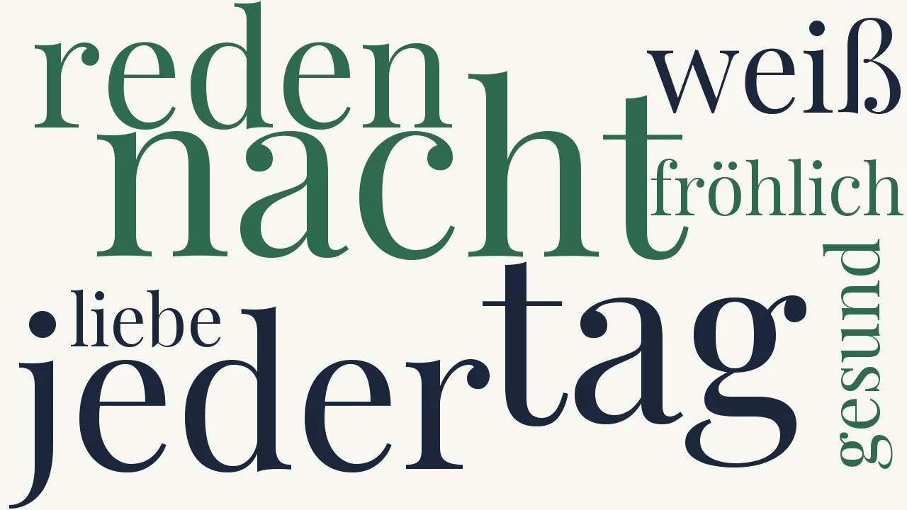 Wortwolke zu Küßte ich zur Nacht