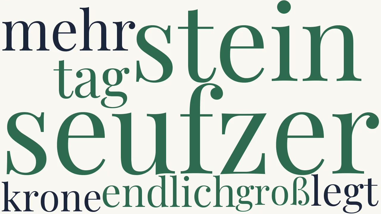 Wortwolke zu Wem ein Seufzer fiel in den Schoß