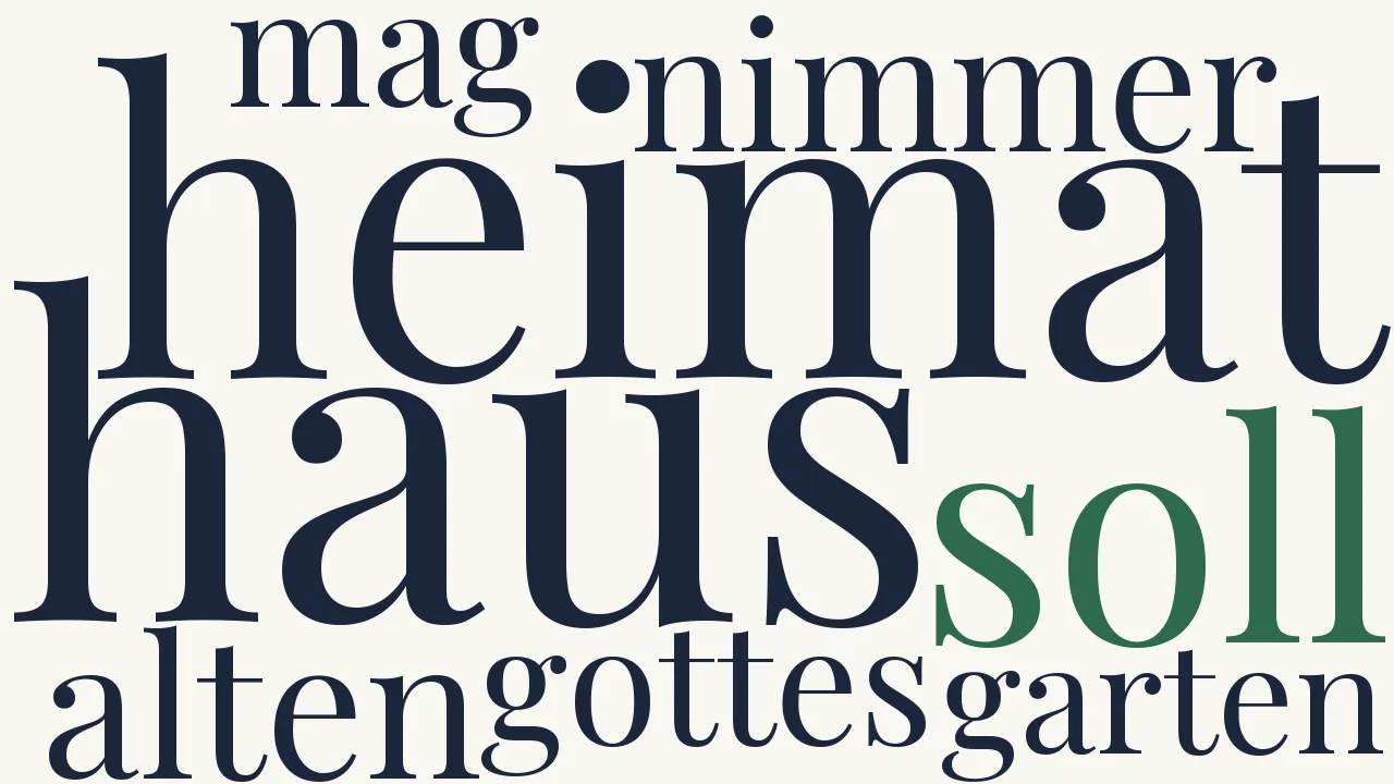 Wortwolke zu Brief in die Heimat