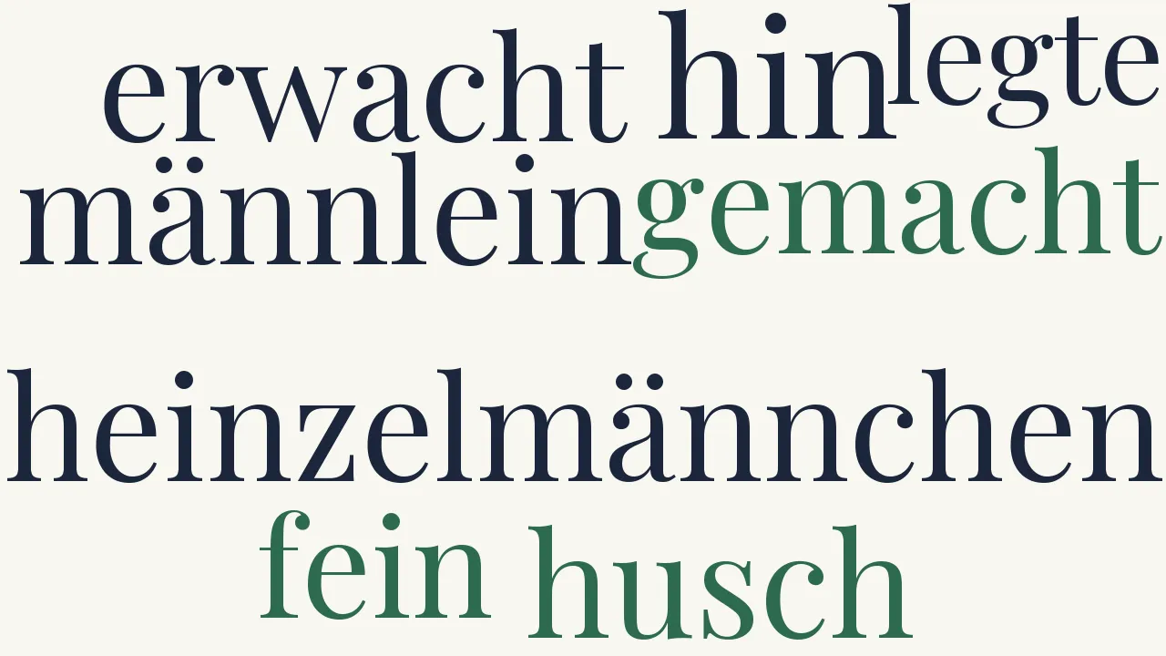 Wortwolke zu Die Heinzelmännchen