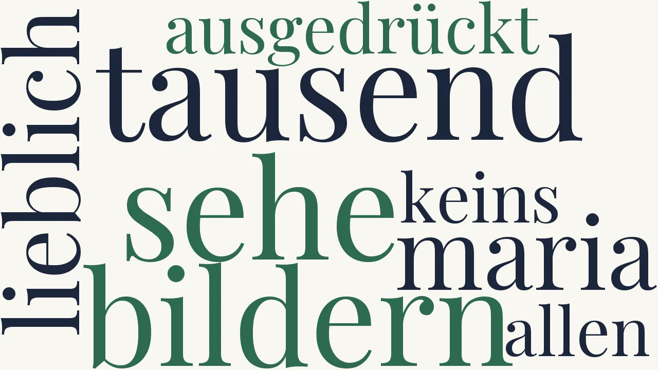 Wortwolke zu Ich sehe dich in tausend Bildern