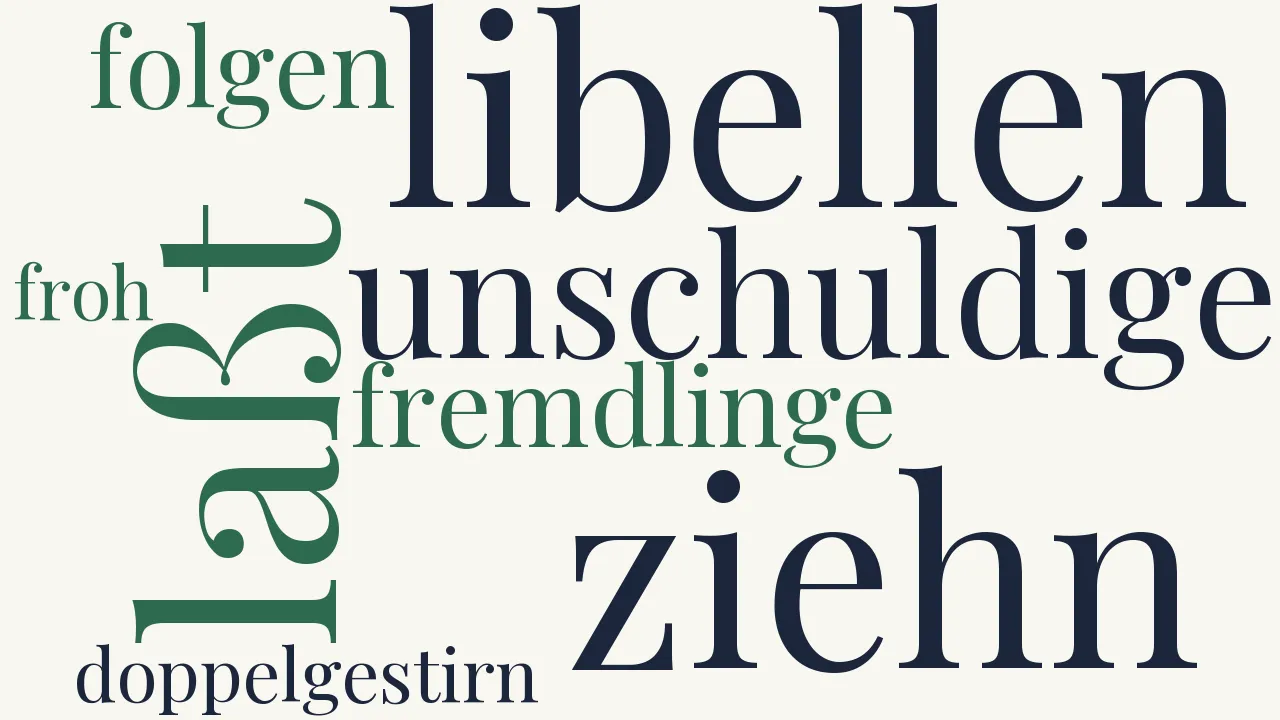 Wortwolke zu Laßt die Libellen ziehn